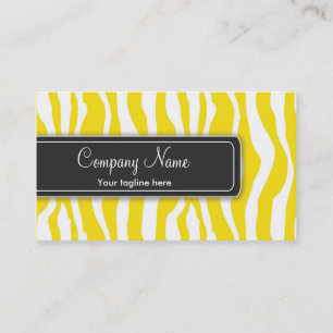 Tarjeta de visita amarilla femenina del estampado