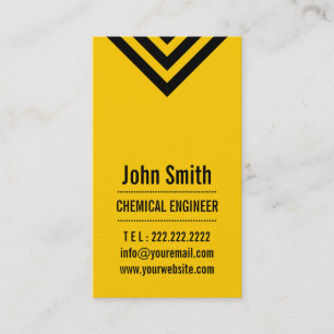 Tarjeta de visita amarilla moderna del ingeniero