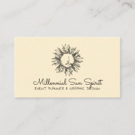 Tarjeta De Visita Amarillo Abstracto Espíritu Celeste Sol Tarot