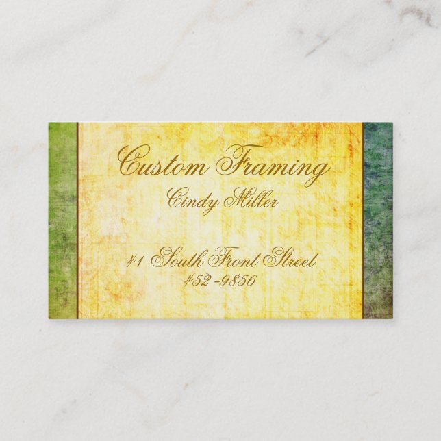 Tarjeta De Visita Amarillo antiguo colorido (Anverso)