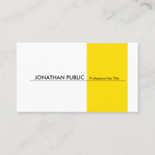 Tarjeta De Visita Amarillo Blanco Moderno Profesional Elegante Simpl