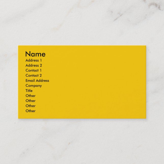 Tarjeta De Visita amarillo brillante (Anverso)
