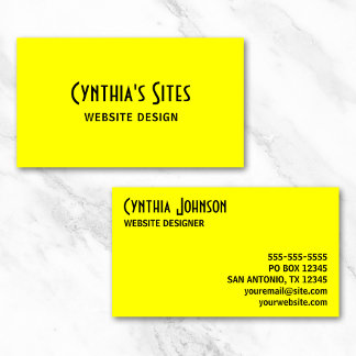 Tarjeta De Visita Amarillo Brillante