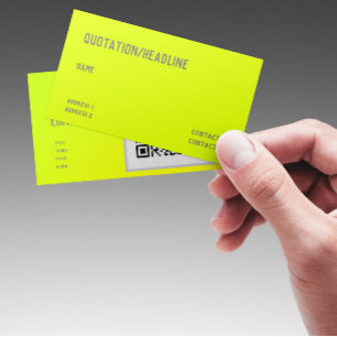Tarjeta De Visita amarillo chartreuse - código QR -