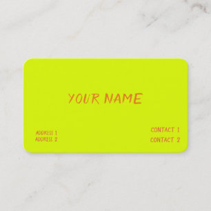 Tarjeta De Visita amarillo chartreuse -  informal 