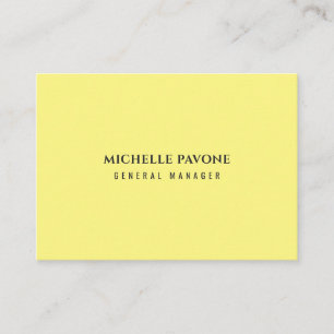 Tarjeta De Visita Amarillo Claro Sencillo Liso Profesional Elegante