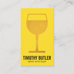 Tarjeta De Visita Amarillo de cristal de vino