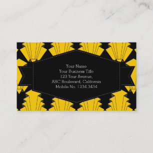Tarjeta De Visita Amarillo del art déco