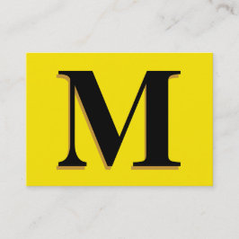 Tarjeta De Visita Amarillo del monograma
