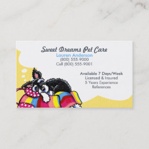 Tarjeta De Visita Amarillo del perrito del Schnauzer del negocio del