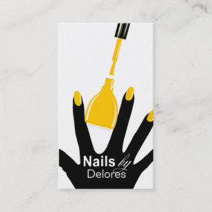 Tarjeta De Visita Amarillo del salón del clavo del PEDICURE de la