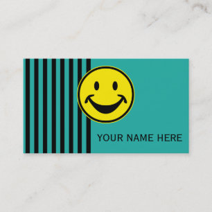 Tarjeta De Visita Amarillo divertido y rayas + su backg. y idea