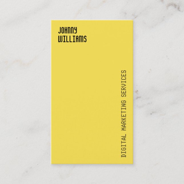 Tarjeta De Visita Amarillo electrónico del estilo del minimalism (Anverso)