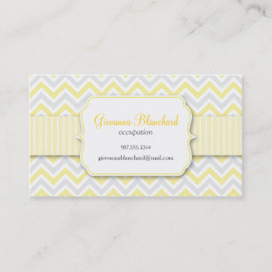 Tarjeta De Visita Amarillo elegante moderno de Chevron