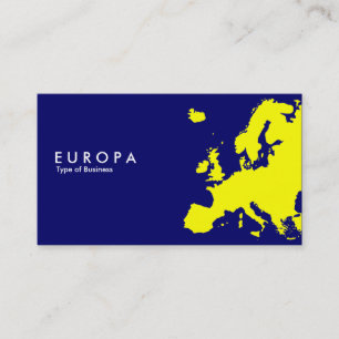 Tarjeta De Visita Amarillo EUROPA - Azul oscuro