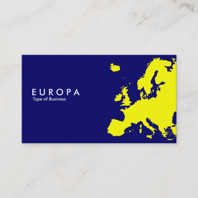 Tarjeta De Visita Amarillo EUROPA - Azul oscuro (Anverso)