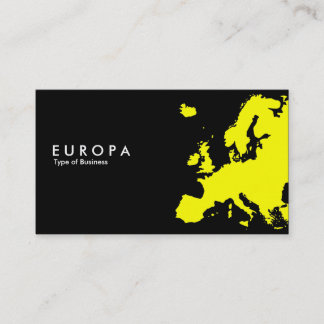 Tarjeta De Visita Amarillo EUROPA - Negro