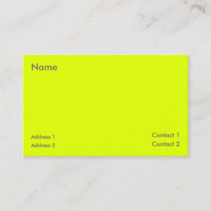 Tarjeta De Visita amarillo fluorescente