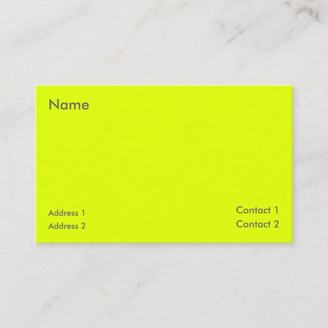Tarjeta De Visita amarillo fluorescente (Anverso)