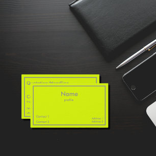 Tarjeta De Visita amarillo fluorescente