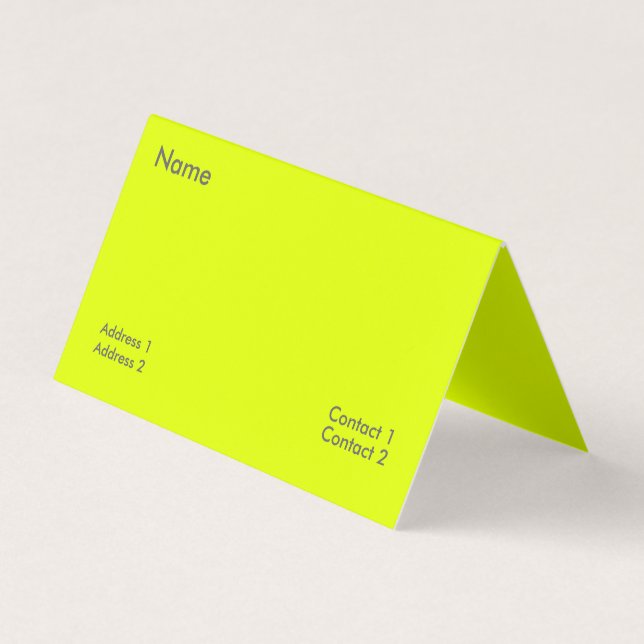 Tarjeta De Visita amarillo fluorescente (Anverso)