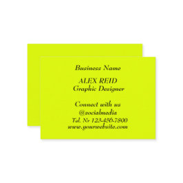 Tarjeta De Visita Amarillo fluorescente moderno neón moderno en los 