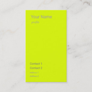 Tarjeta De Visita amarillo fluorescente vertical