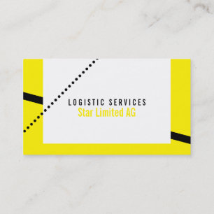 Tarjeta De Visita Amarillo geométrico negro