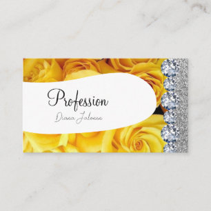 Tarjeta De Visita Amarillo Glitter Chic Oro Artista Rosa Oro