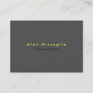 Tarjeta De Visita Amarillo Gris elegante claro Minimalista