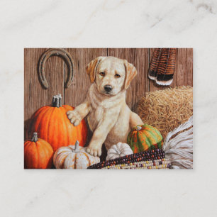 Tarjeta De Visita Amarillo Labrador Recuperador Calabaza de Perro Pu