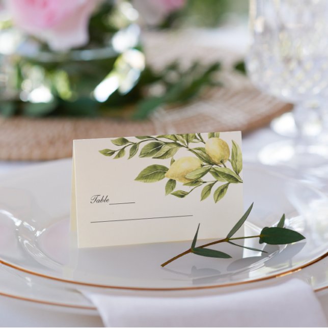 Tarjeta De Visita Amarillo | Lemons Deja una boda elegante (Subido por el creador)