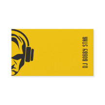 Amarillo llano profesional DJ con el logotipo del