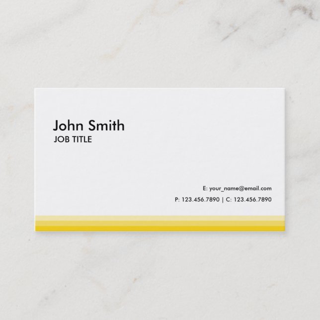 Tarjeta De Visita Amarillo llano profesional moderno (Anverso)