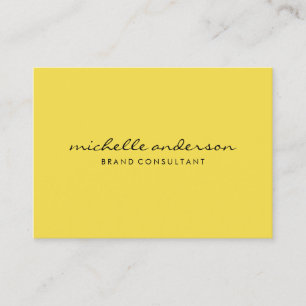 Tarjeta De Visita Amarillo minimalista con texto cursivo