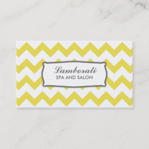 Tarjeta De Visita Amarillo moderno elegante del modelo de zigzag de