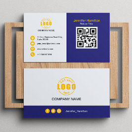 Tarjeta De Visita Amarillo morado profesional añada su logotipo Códi