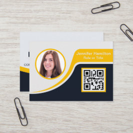 Tarjeta De Visita Amarillo negro profesional añada su logotipo QR Bu