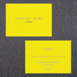 Tarjeta De Visita Amarillo neón brillante y dorado