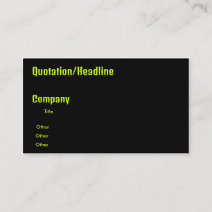 Tarjeta De Visita amarillo neón negro