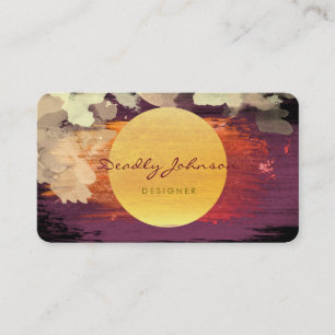 Tarjeta De Visita Amarillo rojo elegante del extracto moderno de la