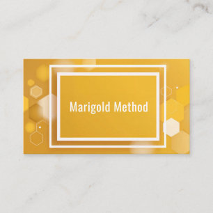 Tarjeta De Visita Amarillo Soleado Moderno Hexágono Geométrico Abstr