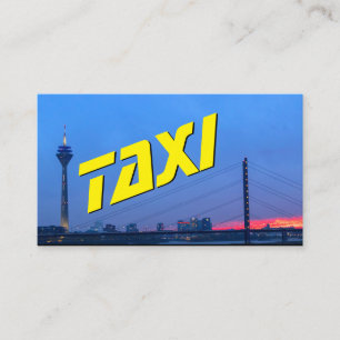 Tarjeta De Visita Amarillo TAXI silueta urbana ciudad conductor de t