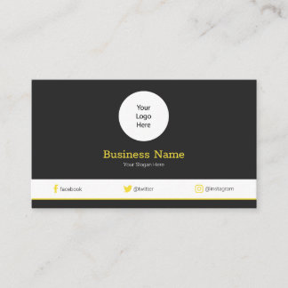Tarjeta De Visita Amarillo tu logotipo Perfil moderno de medios soci