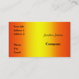 Tarjeta De Visita Amarillo y naranja