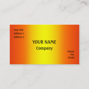 Tarjeta De Visita Amarillo y naranja