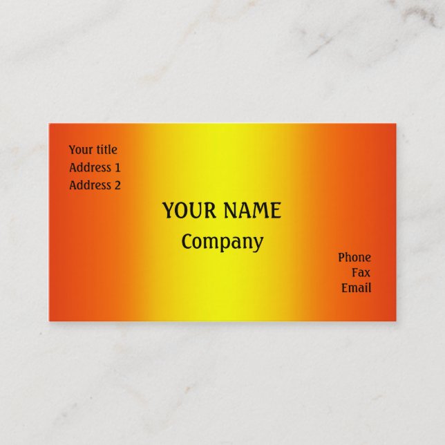 Tarjeta De Visita Amarillo y naranja (Anverso)