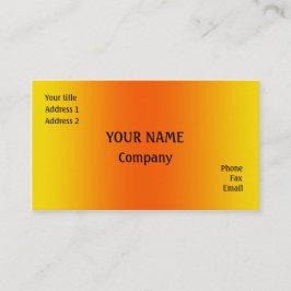 Tarjeta De Visita Amarillo y naranja