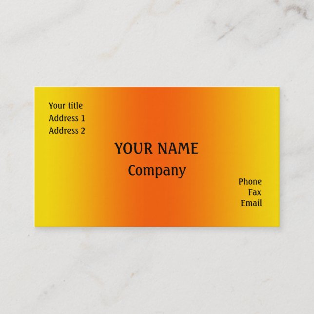 Tarjeta De Visita Amarillo y naranja (Anverso)