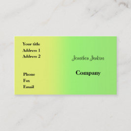 Tarjeta De Visita Amarillo y verde